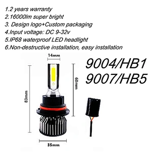 wholesale led headlight h7 h3 h4 h11/h9/h8 led headlight bulbs
