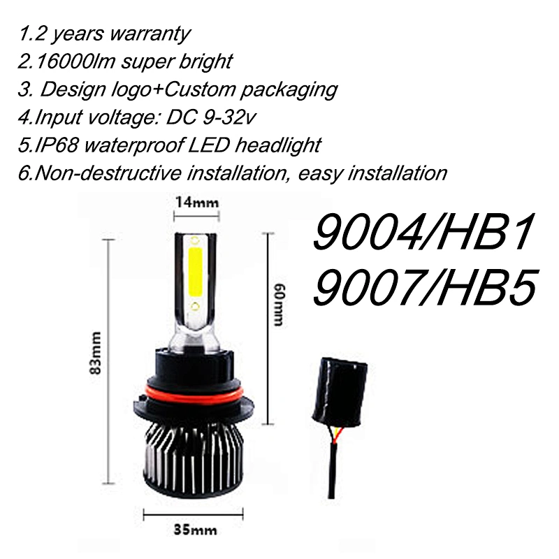 wholesale led headlight h7 h3 h4 h11/h9/h8 led headlight bulbs