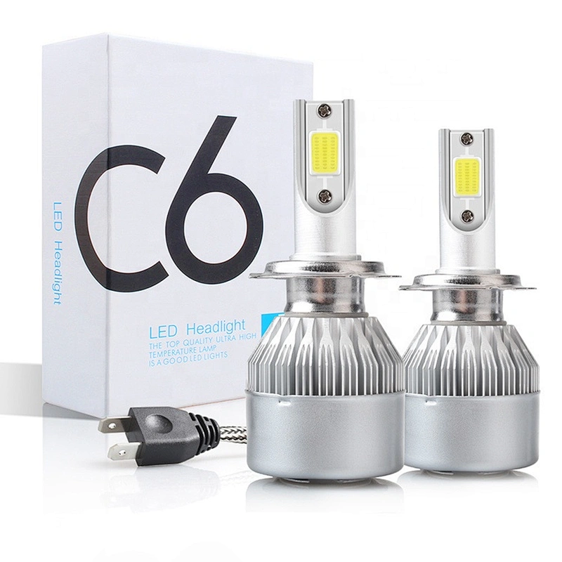 led headlight Auto+Lighting+System COB chip 24v 36W 8000LM H7 H4 9005 9006 H15 H13 H11 led C6 led headlight for car accessories