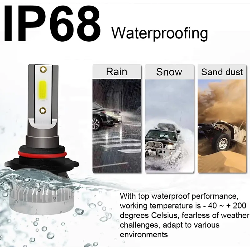 Hot Product Car Led Headlight IP68 Waterproof White 6500k  H4 Mini Sized Car Led Headlight Bulbs