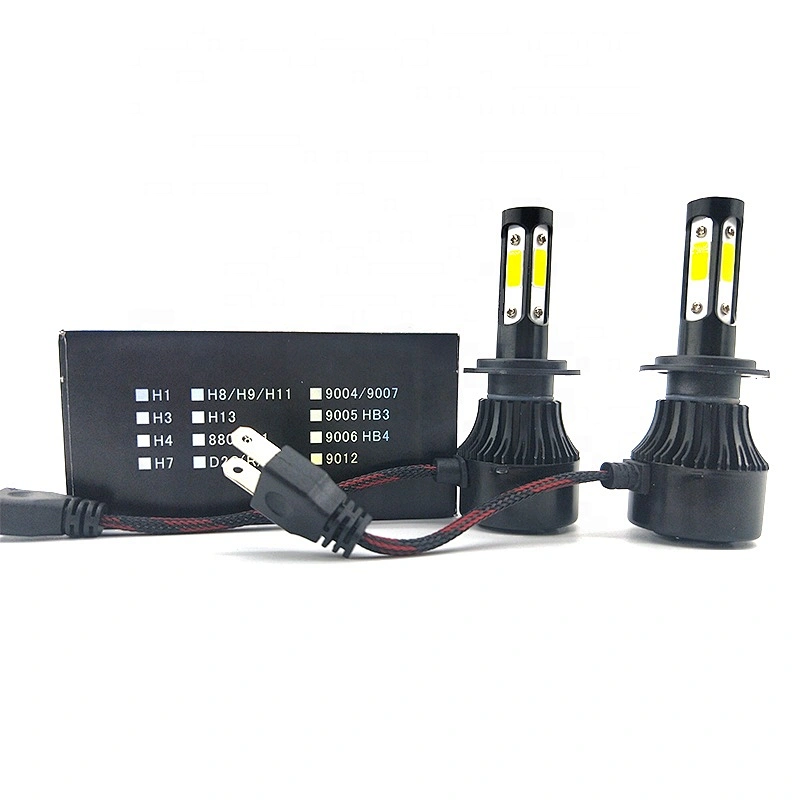 High Quality X7 Led Headlight Four sides 48W 6500K LED headlight 9005 9006 9012 H11 H7 H4 COB led car bulb