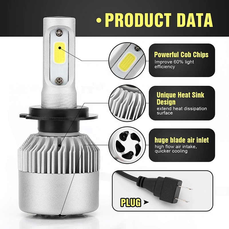 S2 10000 lumen headlight H4 LED Headlight Bulbs 9005 hb3 led bulbs for car
