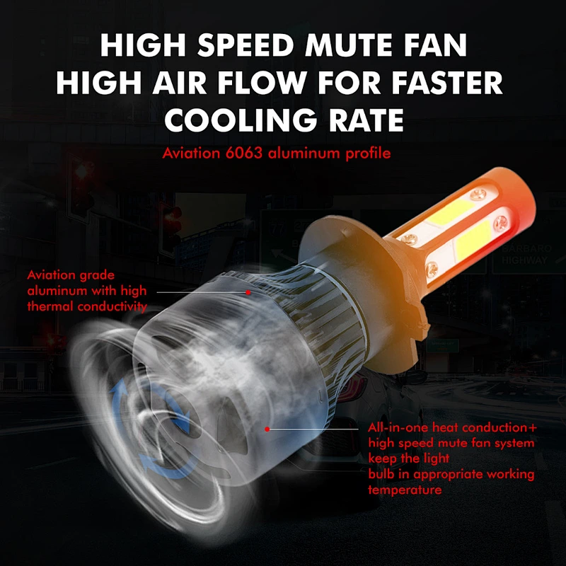 High power 4 sides 360 degree unversial x7 led headlamp bulbs