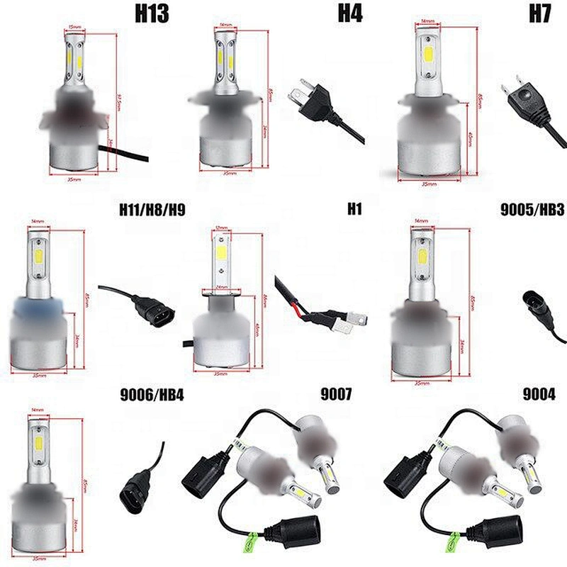 S2  H1 H3 H7  H11 9005 9006  9012 880 5202 h4 led headlight COB 72W 8000LM led headlights All In One Car LED Headlight Bulb