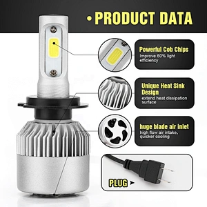 S2 led headlight bulb led h7 headlight cheap led bulb for car