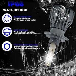 Auto light white light led fog light auto car led headlights with fan 1860 led chip