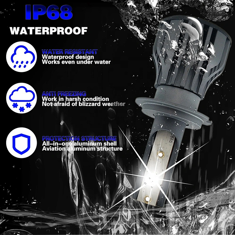 Auto light white light led fog light auto car led headlights with fan 1860 led chip