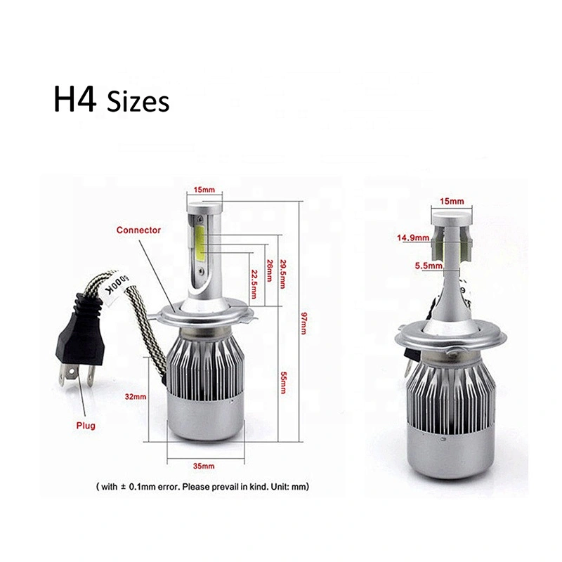 Aluminum Led Headlights 36W h11 9005 led C6 h7 h4 headlight bulbs