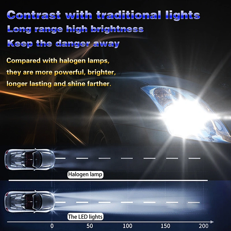 new auto car led headlight hi low beam 9005 9006 h8 h3 h7 30w led headlight bulbs h4
