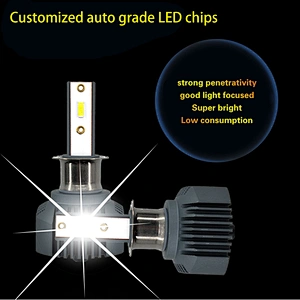 auto led h1 h3 fanless lamp 12000 lumen h4 car led kits bulbs h7 V1 h1 led headlight bulb