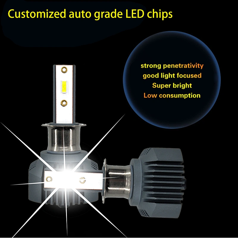 auto led h1 h3 fanless lamp 12000 lumen h4 car led kits bulbs h7 V1 h1 led headlight bulb