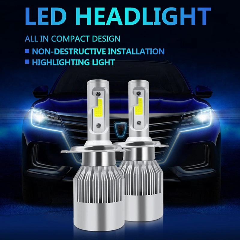 Auto lighting system led bulb car 36W 12000lm C6 H3 h4 h11 9005 9006 led headlight for universal car