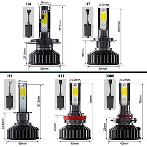 Super Bright 16000 Lumen 60w Canbus car light bulb H4 H7 Led H7 H4, COB CSP H1 H3 9005 9006 H11 H4 H7 Auto Car F2 LED Headlights