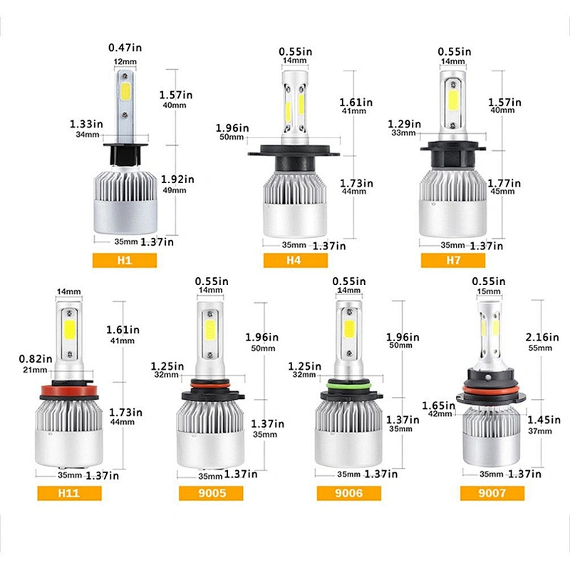 2020 New Product Led headlamp bulb S2 For All Cars h1 h4 h7 h11 h13 9004 9005 9006 9007