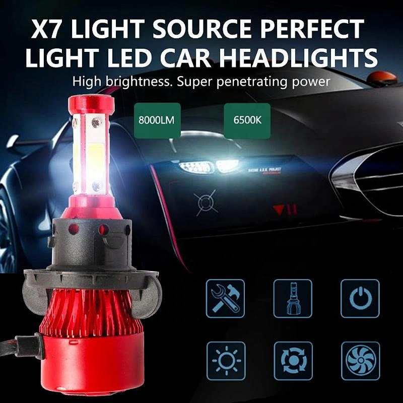 Led headlight bulb car 12000 lm 48w h4 h7 motorcycle led laser headlights for cars