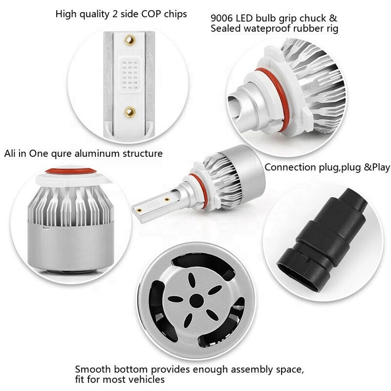 Hotselling led car headlight 36W led car light H1 H3 H7 H11 9005 9006 9012 880 5202 cob C6 led headlight