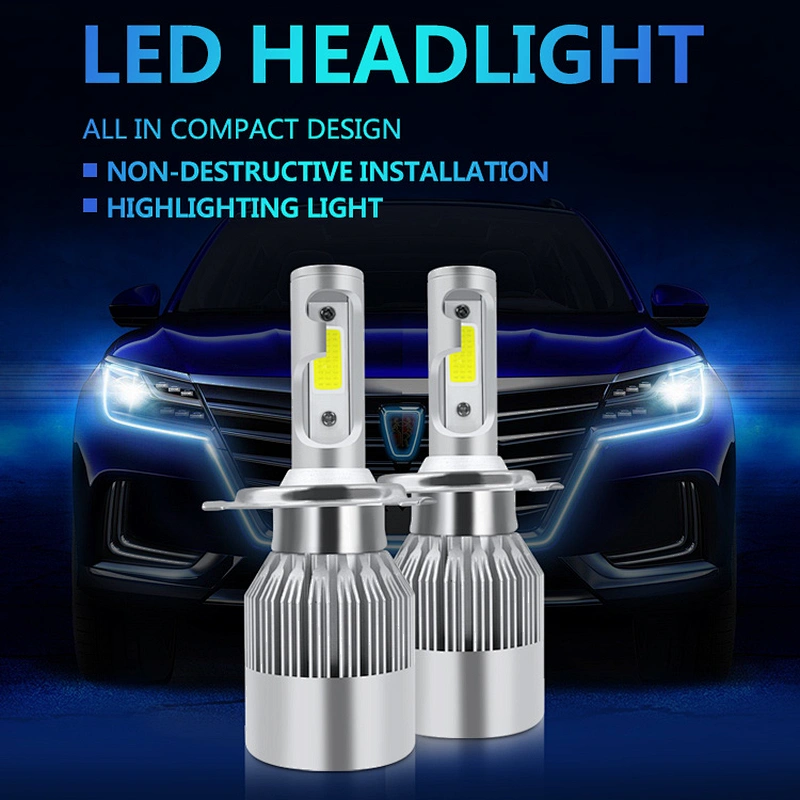 Top selling Auto lighting system  led bulb car 7600lm C6 H3 h4 h11 9005 9006 led headlight for universal car