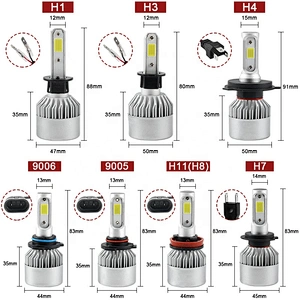s2 led bulb h4 H7 9005 9006 car led headlight Automobile high low beam Lamp 6500K Car led kit