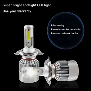 C6 10000 lumen H4 H13 9004 9007 car light Bulbs H7  led headlight bulbs