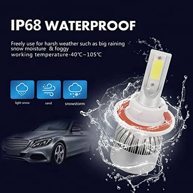 Auto+lighting+system faros C6 led car led headlight 8000lm h3 h4 h7 h11 led car led headlight