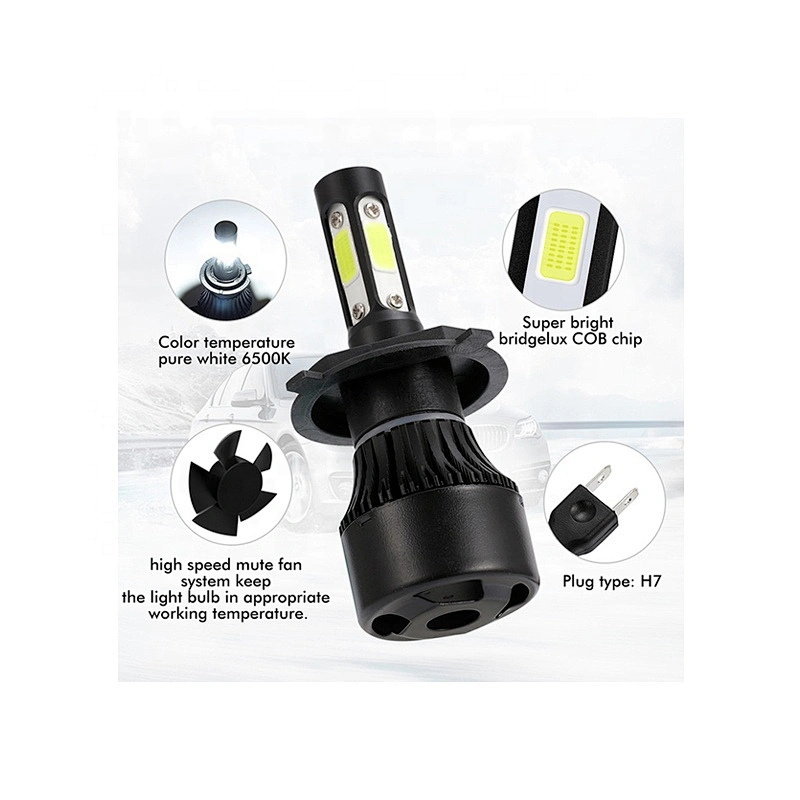 Factory hot sell 7s led headlight four side 48w led bulbs 8000LM high power h4 led headlight kit h7