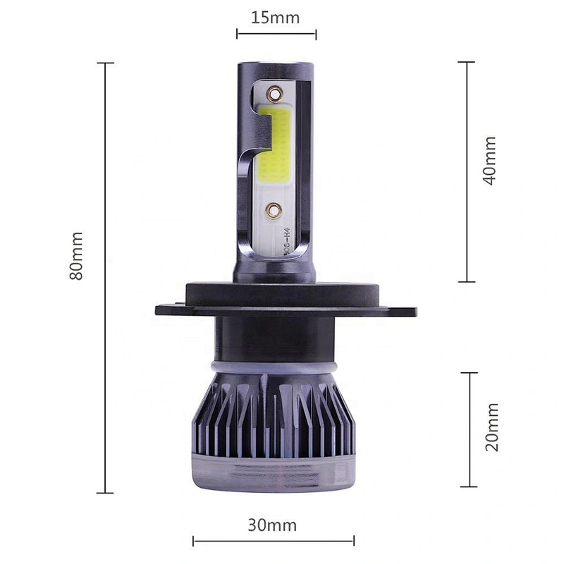 New LED headlight bright 8000lm Mini size H4 led auto headlight Fanless Led Headlight Bulbs