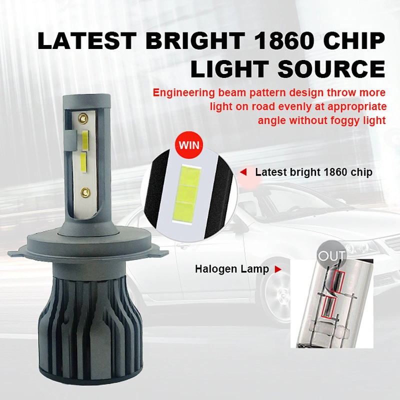 Super bright high low beam high power h4 h7 led auto lamp headlight bulb