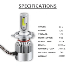 led headlight 9007 h11 9012 cool white led H4 light led for car headlights