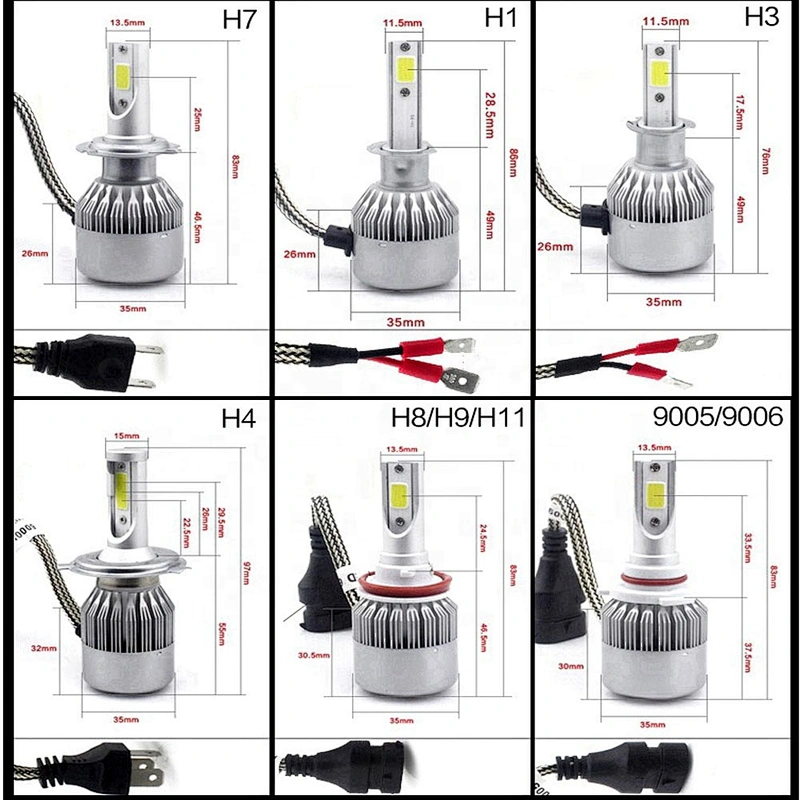 C6 11000 lumen H4 LED Headlight Bulbs H7 Car LED Headlight