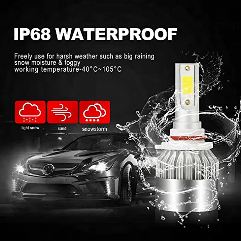 Led headlight bulb in Auto Lighting h4 3 pin led headlamp component for car
