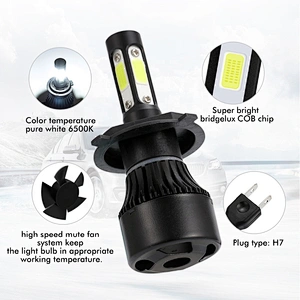 360 Degree super bright car bulbs h7 h4 fanless car h11 led headlight