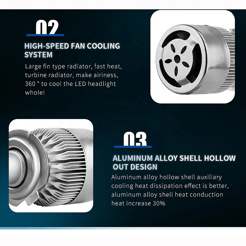 Factory Wholesale High quality Cob Csp chip  fanless h7 bulb led headlight
