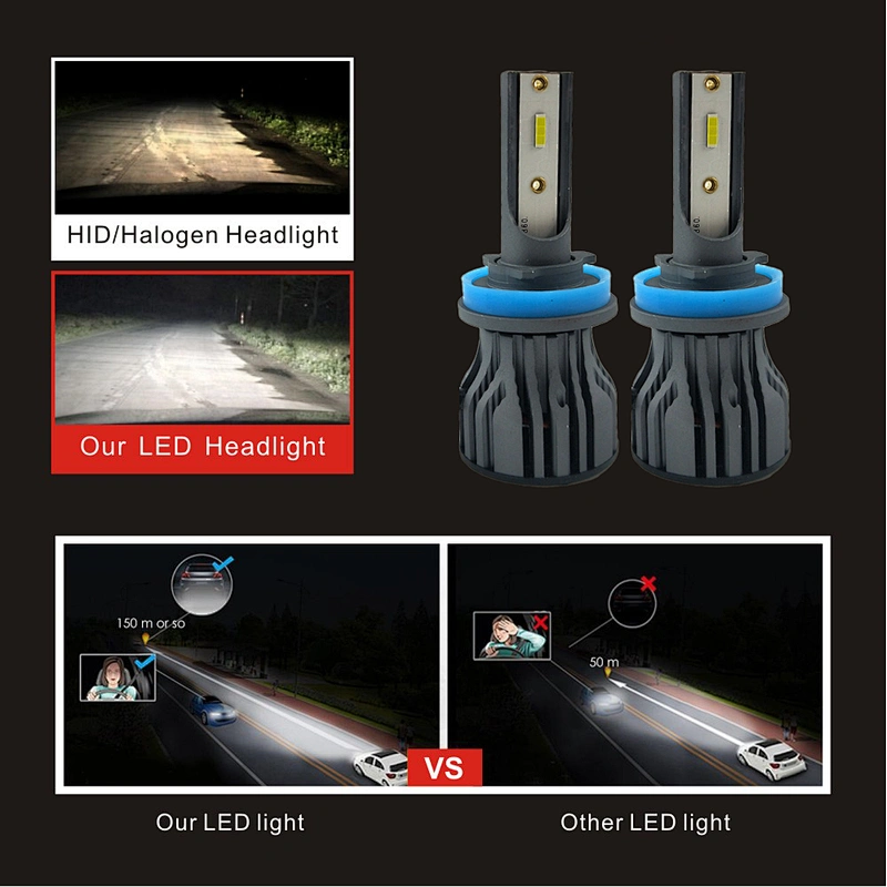 Auto light white light led fog light auto car led headlights with fan 1860 led chip