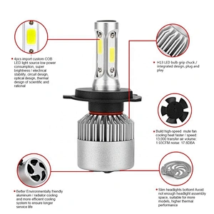 S2  H1 H3 H7  H11 9005 9006  9012 880 5202 led headlight bulbs COB 72W 8000LM h4 All In One Car LED Headlights