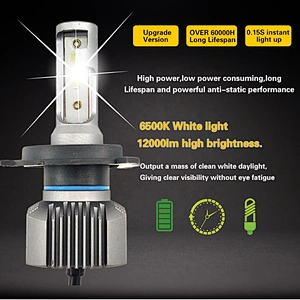 v1 led headlight bulb  high low beam h11 9007  h4 headlight waterproof car led headlight bulb