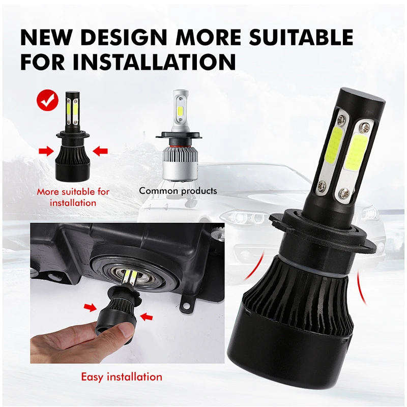 Auto lighting system super bright cooling fan x7 led work lights heat bulb