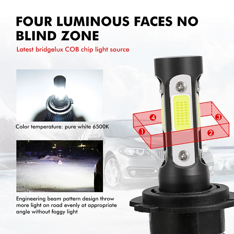 Professional factory top quality auto car headlamps led bulb H4 led headlight V7 Auto Light H13  9004