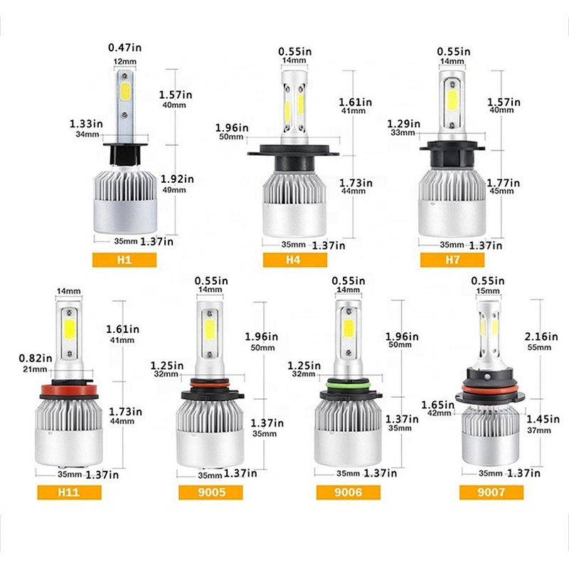 Factory Wholesale High Quality S2 Auto lights Led h1 h3 h7 h11 h4 h13 9005 9006