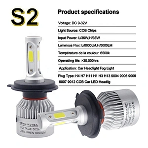 2021 new led headlight bulbs kits 6500k three sides 360 lighting led h1 h4 h7 for auto s2 car headlight led bulb