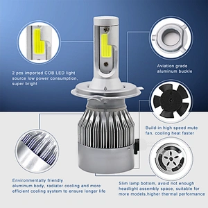 C6 led light car h4 36W 16000lm led H1 H3 h11 led headlight bulbs