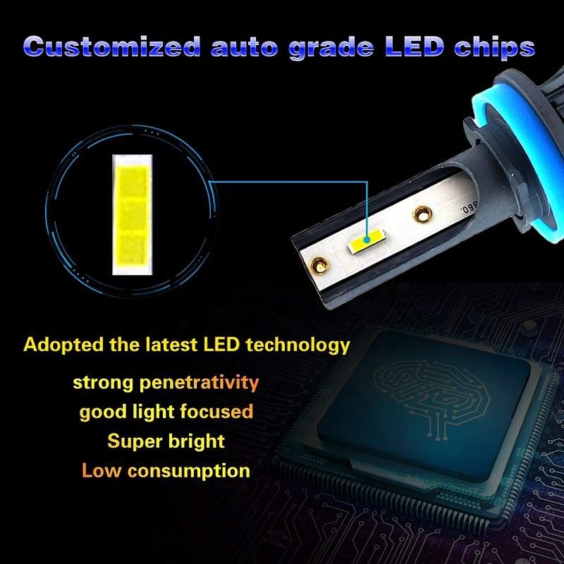 new auto car led headlight hi low beam 9005 9006 h8 h3 h7 30w led headlight bulbs h4
