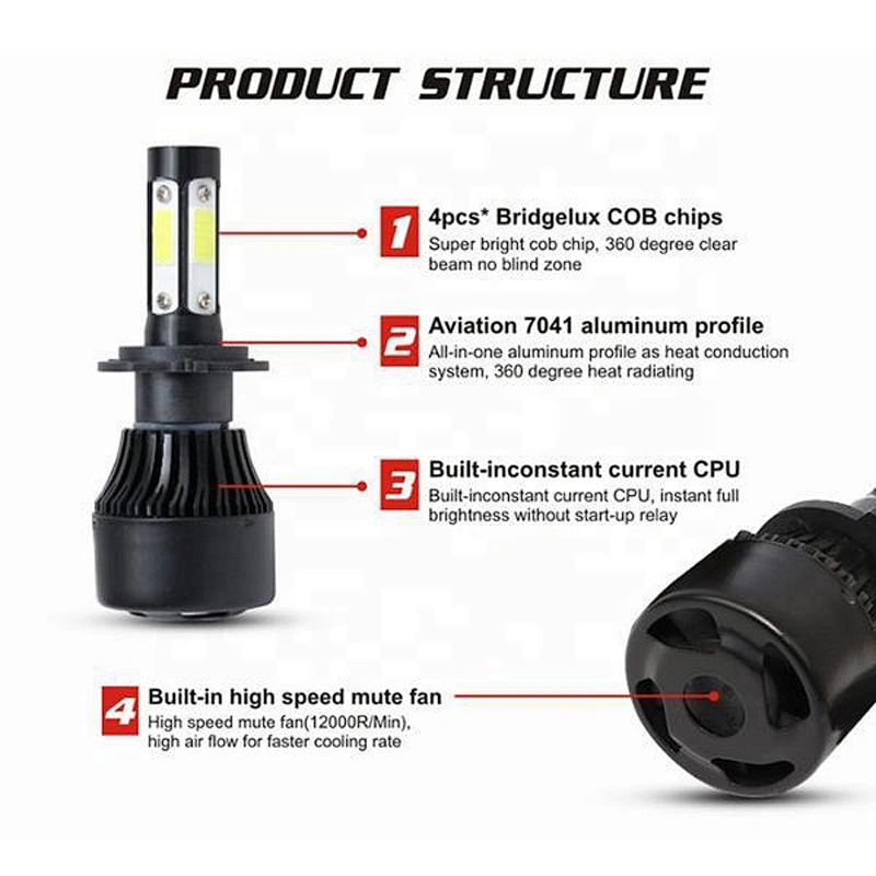 2021 led auto headlight light super bright mini fan cooling 9005  h11 h4 car led headlight bulb