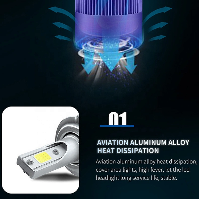 Factory Wholesale High quality Cob Csp chip  fanless h7 bulb led headlight