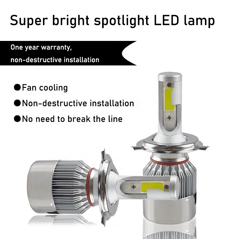Super bright led csp car h4 H7 36W light c6 9007 retro car led headlights