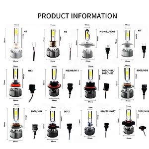 Factory direct auto headlight bulb h7 headlight high lumens H1 H11 9005 H3 led light