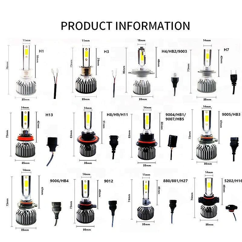 Factory direct auto headlight bulb h7 headlight high lumens H1 H11 9005 H3 led light