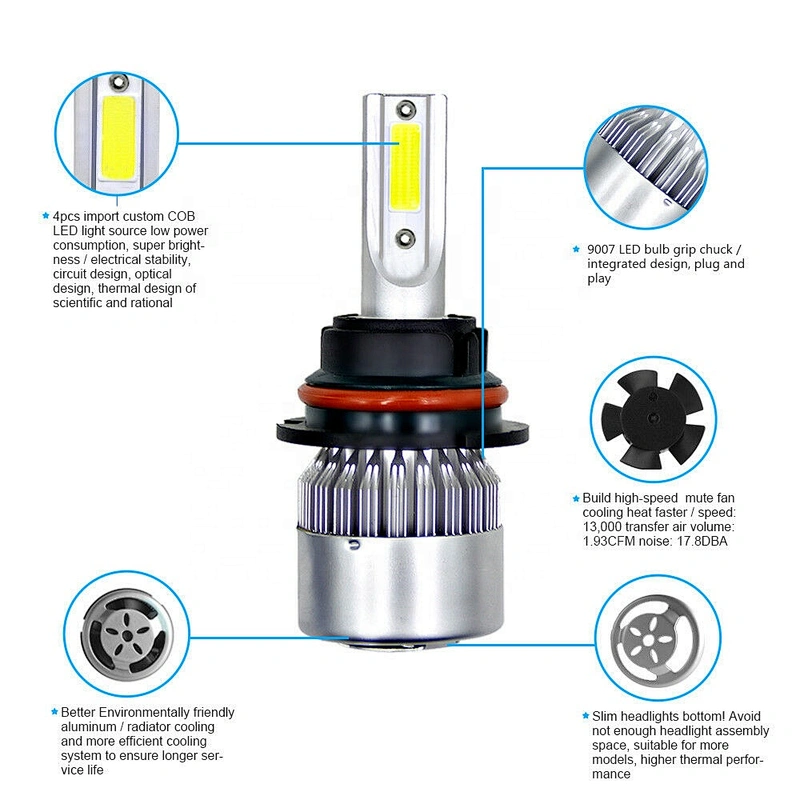 Car auto kit c6 led car light headlamp led component led h7 headlight