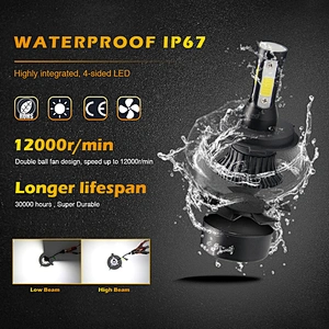 Factory hot sell 7s led headlight four side 48w led bulbs 8000LM high power h4 led headlight kit h7