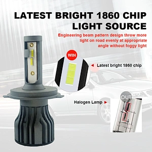 Fan cooling top quality auto lighting h4 h7 led car headlight bulb