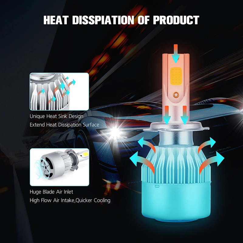 C6 led headlight h4 10000lm led car c6 H1 H3 H11 9005 9006 h7 led bulbs